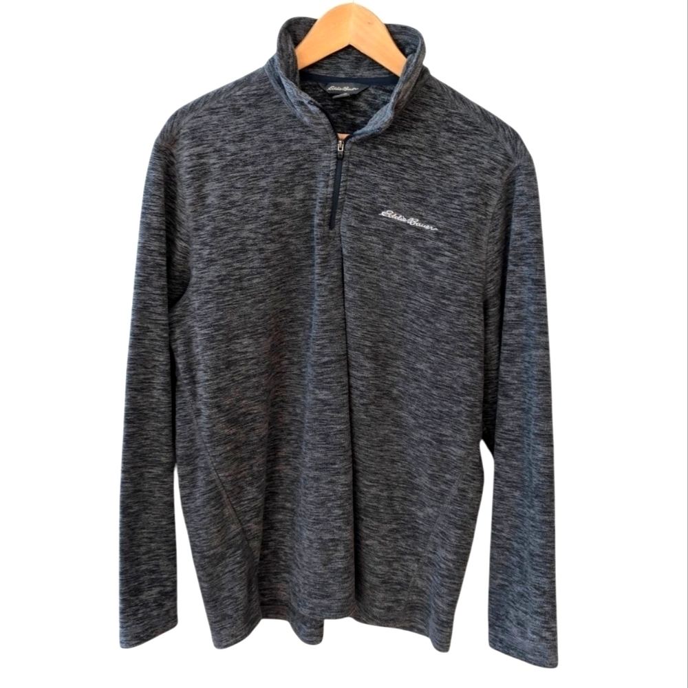 Eddie Bauer Men's Fleece Gray Quarter Zip Pullover Size M